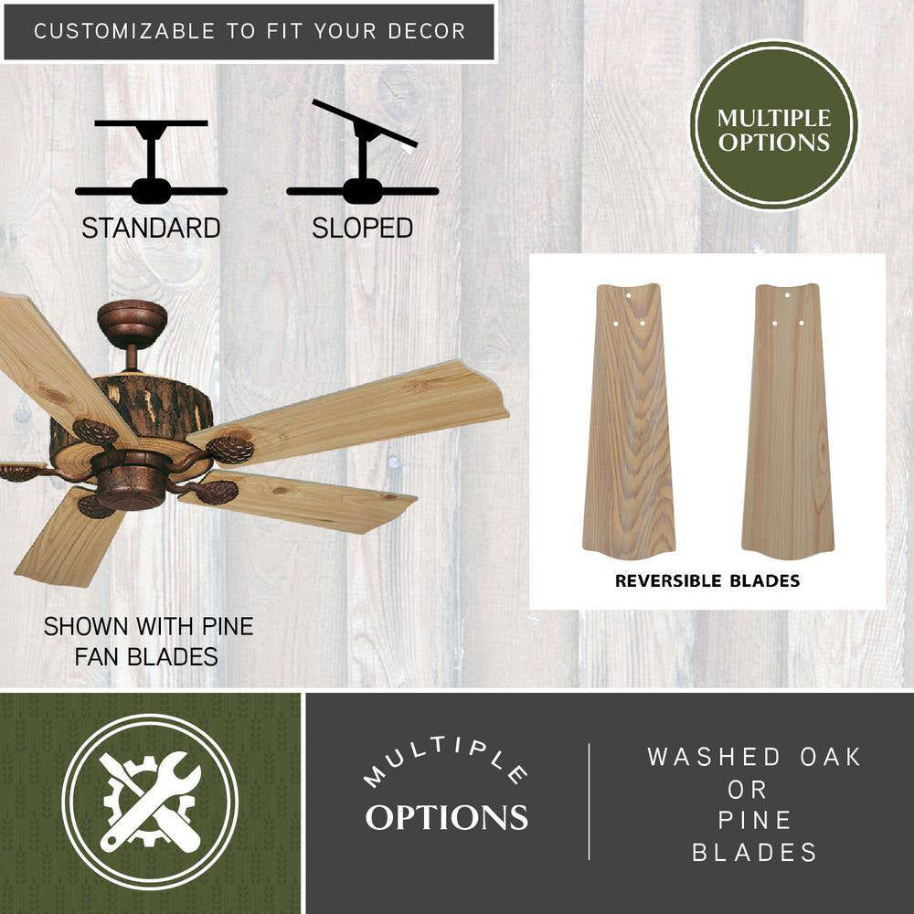Log Cabin 52 In. Ceiling Fan in Weathered Patina