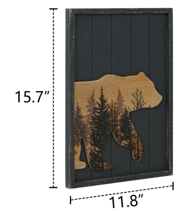 Rustic Grizzly Bear Wall Decor