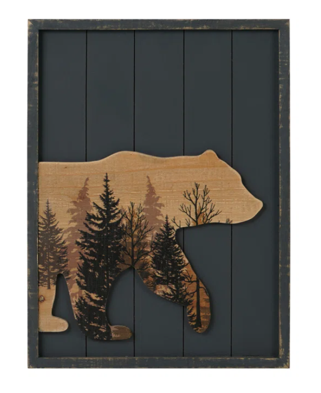 Rustic Grizzly Bear Wall Decor