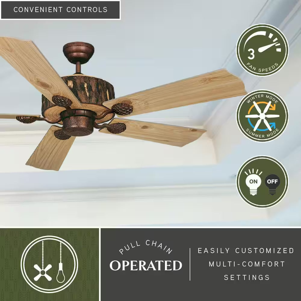 Log Cabin 52 In. Ceiling Fan in Weathered Patina