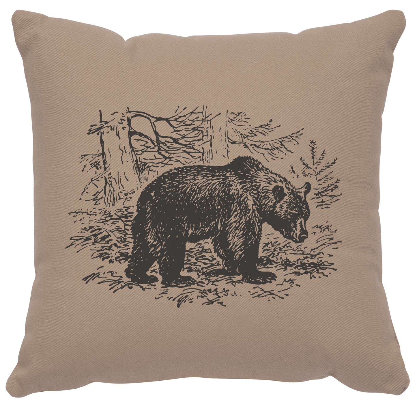 Almohada con imagen "Escena de oso" - Algodón Alabastro