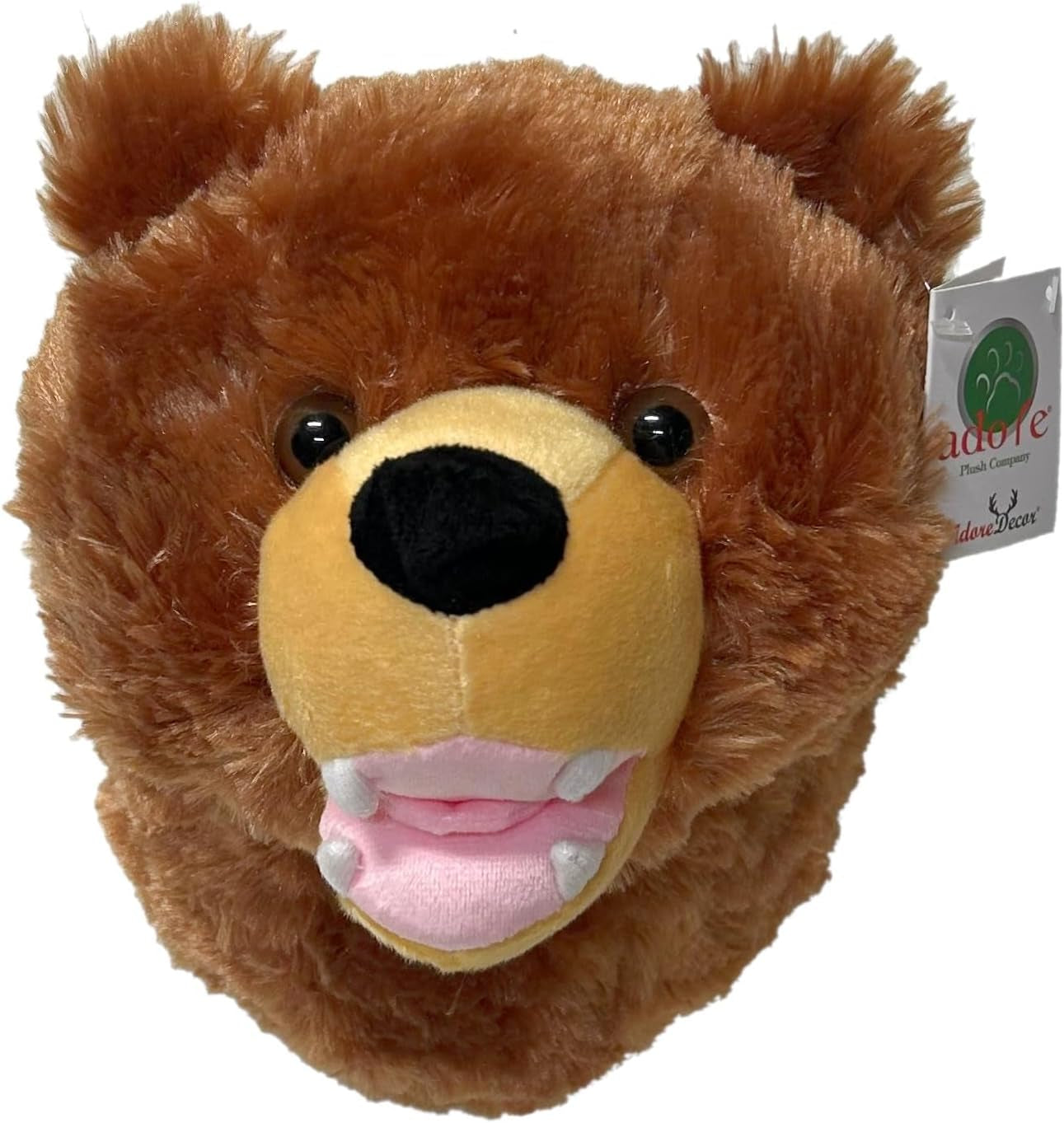 Adore 12" Kodiak the Brown Grizzly Bear Plush Stuffed Animal Walltoy Wall Mount