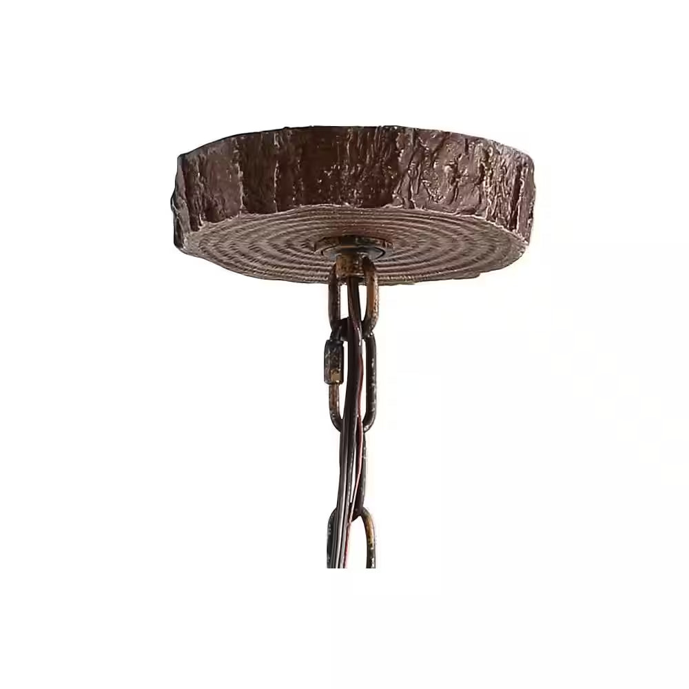 Eldora 26 In. Adjustable Resin Antler 4-Light Brown LED Chandelier