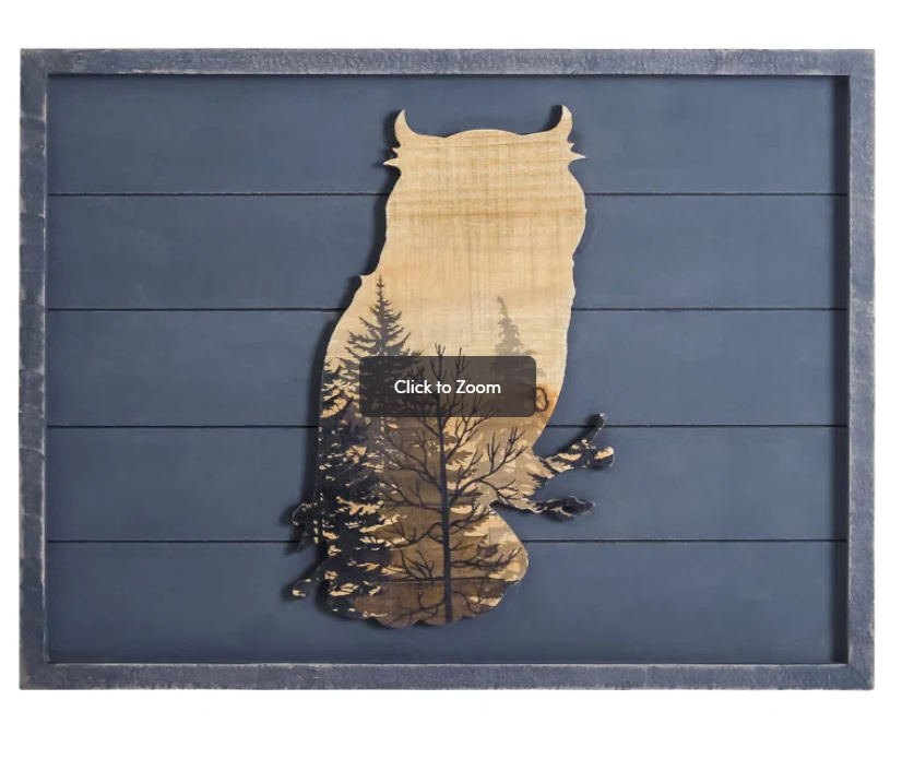 Rustic Owl and Pine Tree Wall Decor