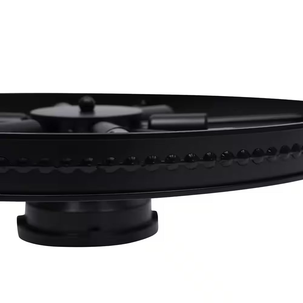 18 In. 6-Light Black Industrial Wagon Wheel Rustic Flush Mount Ceiling Light
