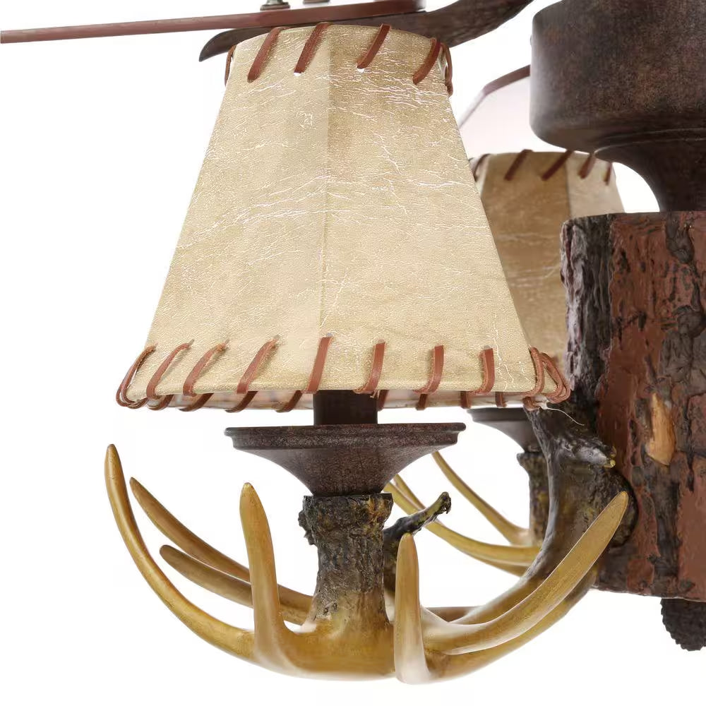 Lodge 52 In. LED Nutmeg Ceiling Fan with Light and Remote Control