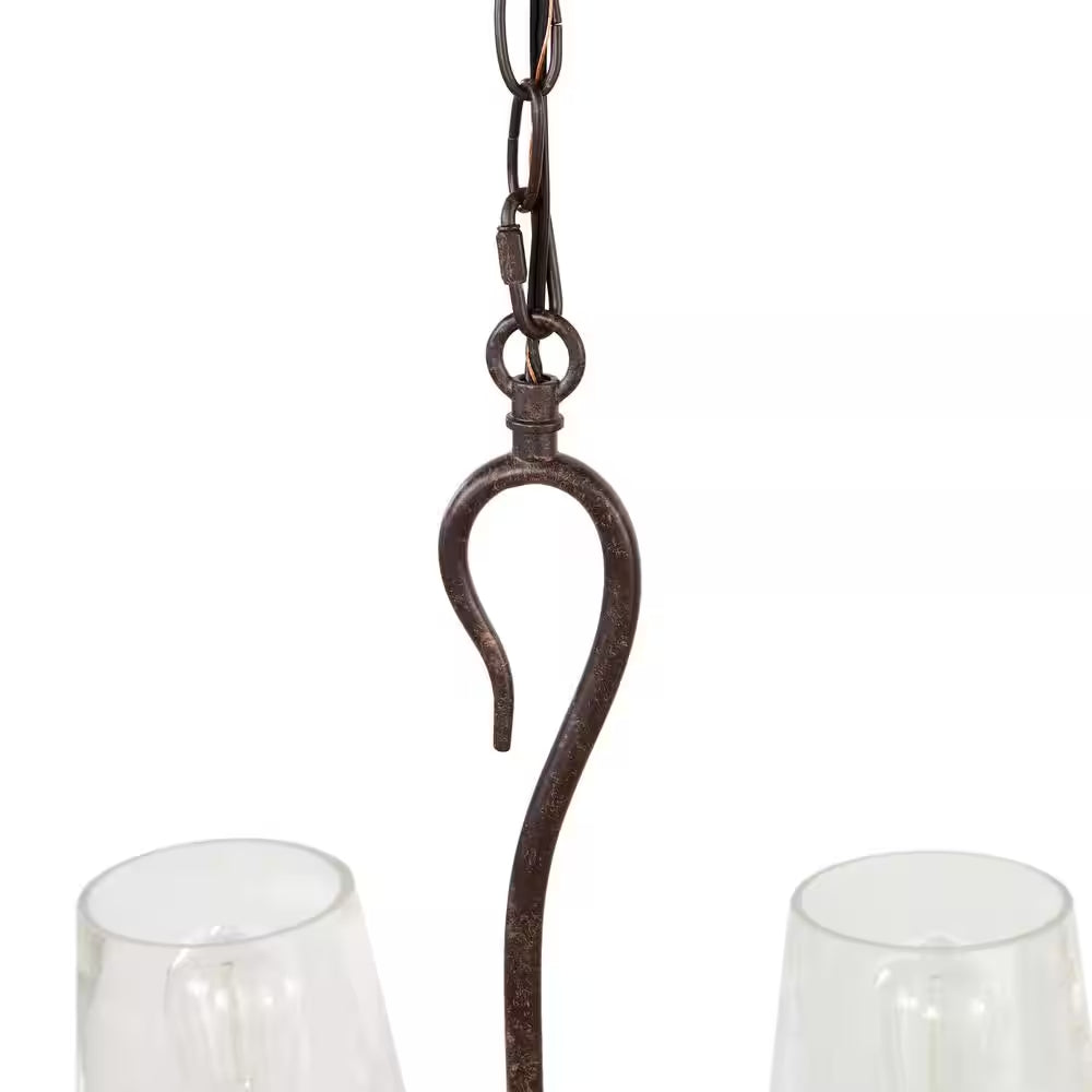 Spruce Lodge 5-Light Handmade Finish Pinecone Chandelier with Cear Seeded Glass Shade