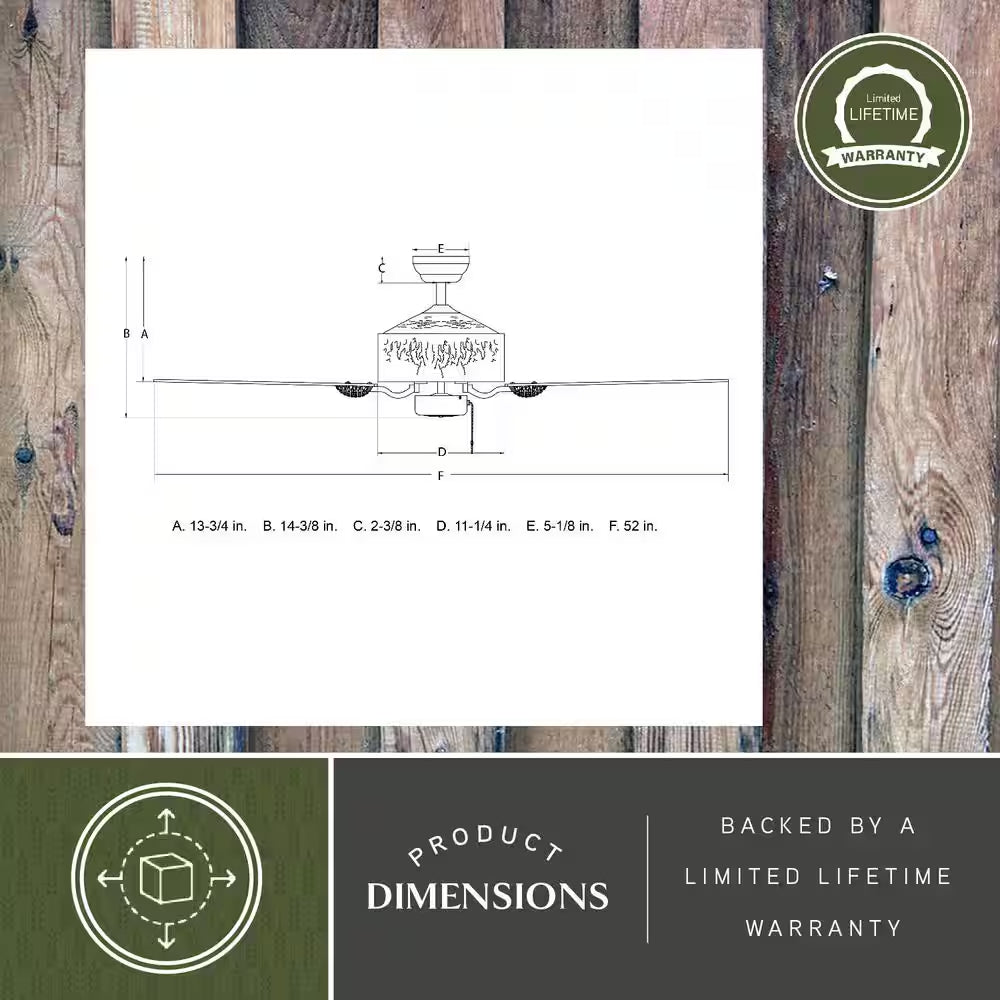 Log Cabin 52 In. Ceiling Fan in Weathered Patina