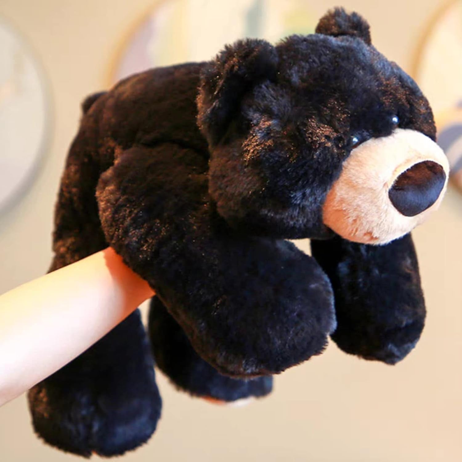 Weighted Stuffed Animals, 29.5In 6.2Lbs Weighted Bear Stuffed Animal Toy Cute Black Bear Plush Pillow for Adults Boys Girls