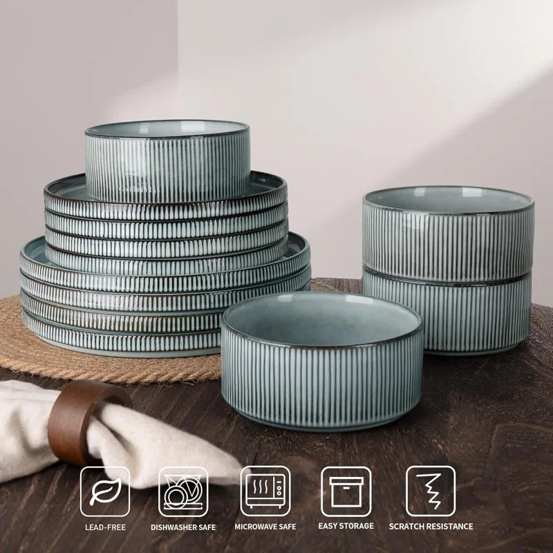Azal Stoneware Dinnerware Sets, Dish Set