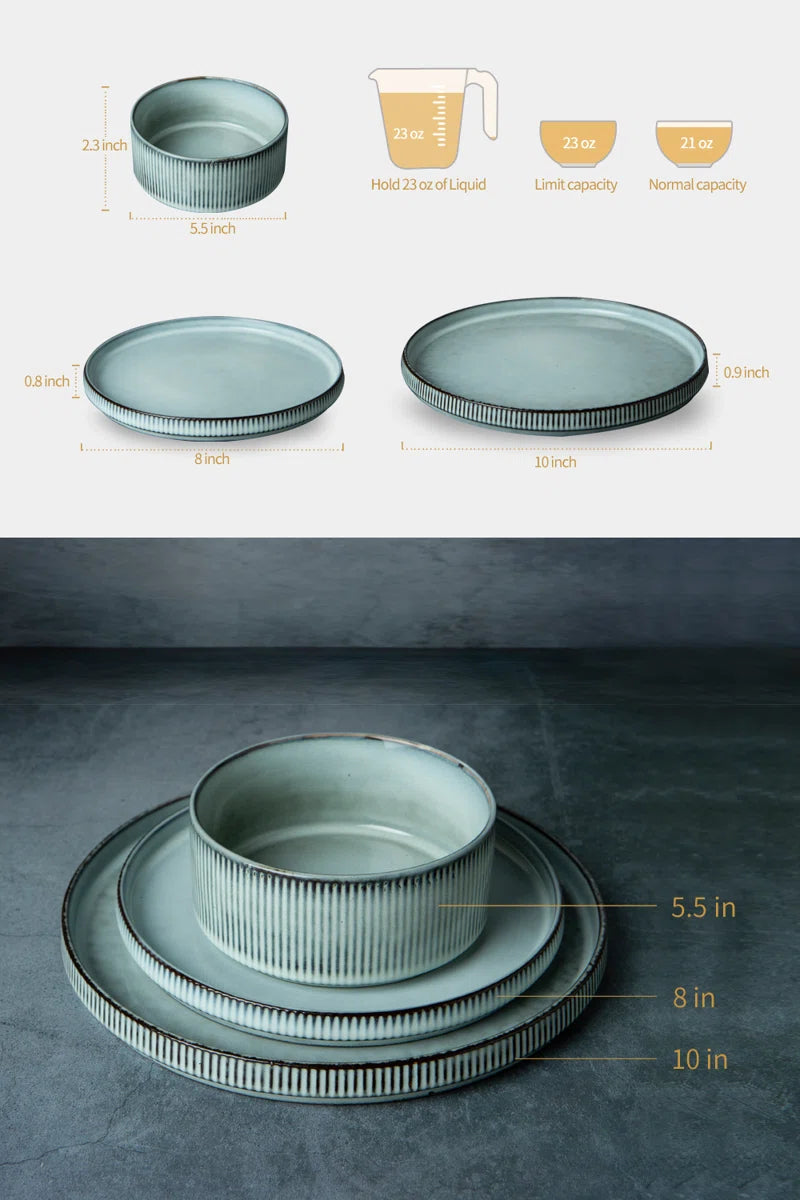 Azal Stoneware Dinnerware Sets, Dish Set