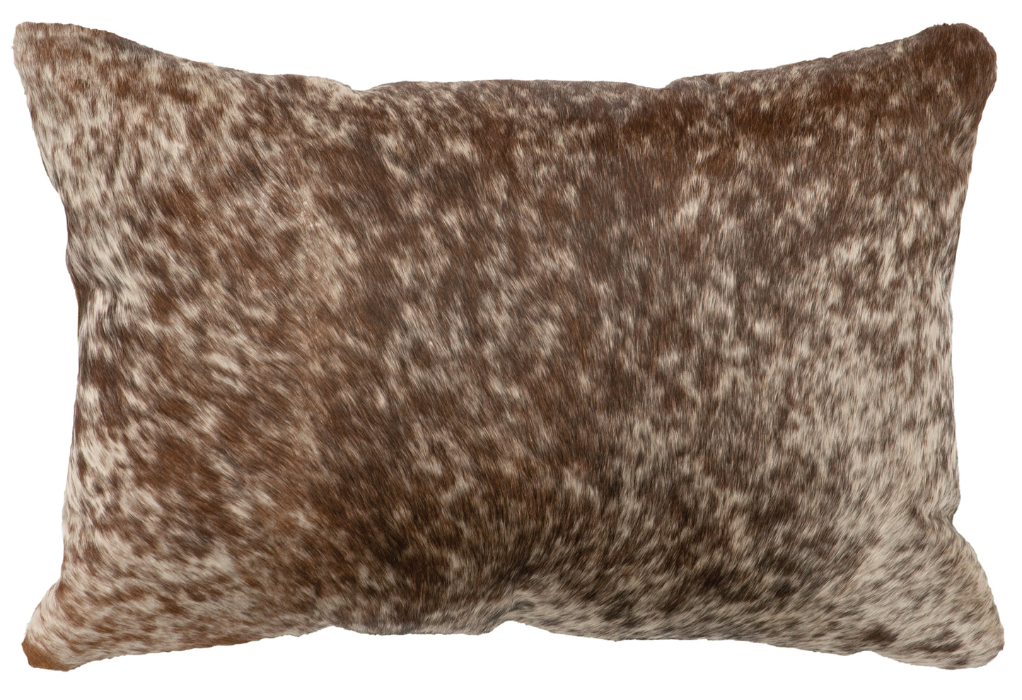 Dark Brown Speckled Leather Pillow - Leather Back