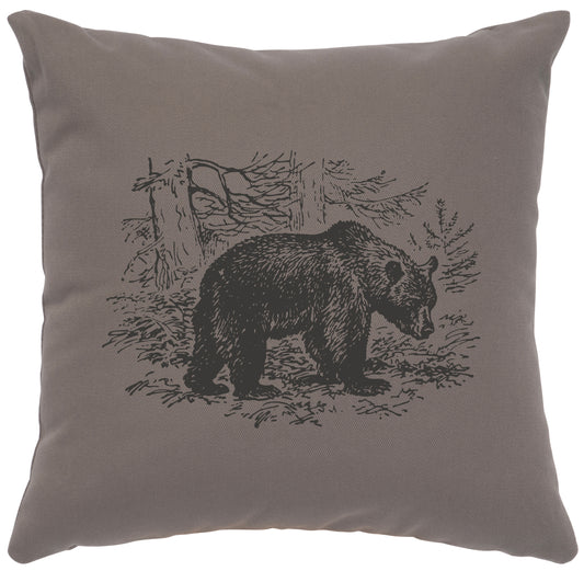 Almohada con imagen "Escena de oso" - Algodón cromado