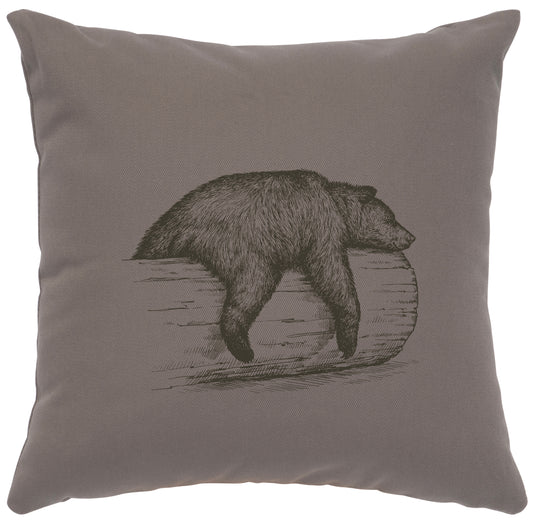 Almohada con imagen "Oso en un tronco" - Algodón cromado