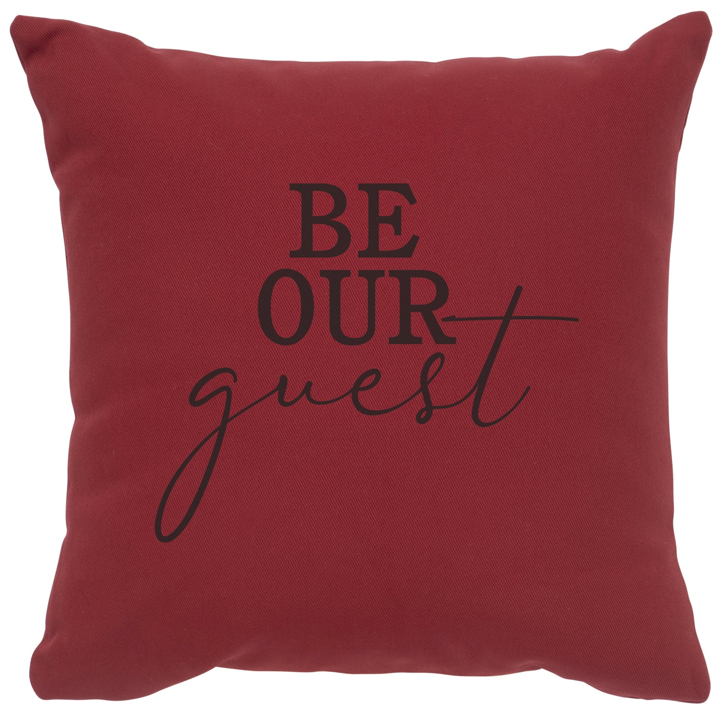Coussin « Soyez notre invité » - Coton Brique