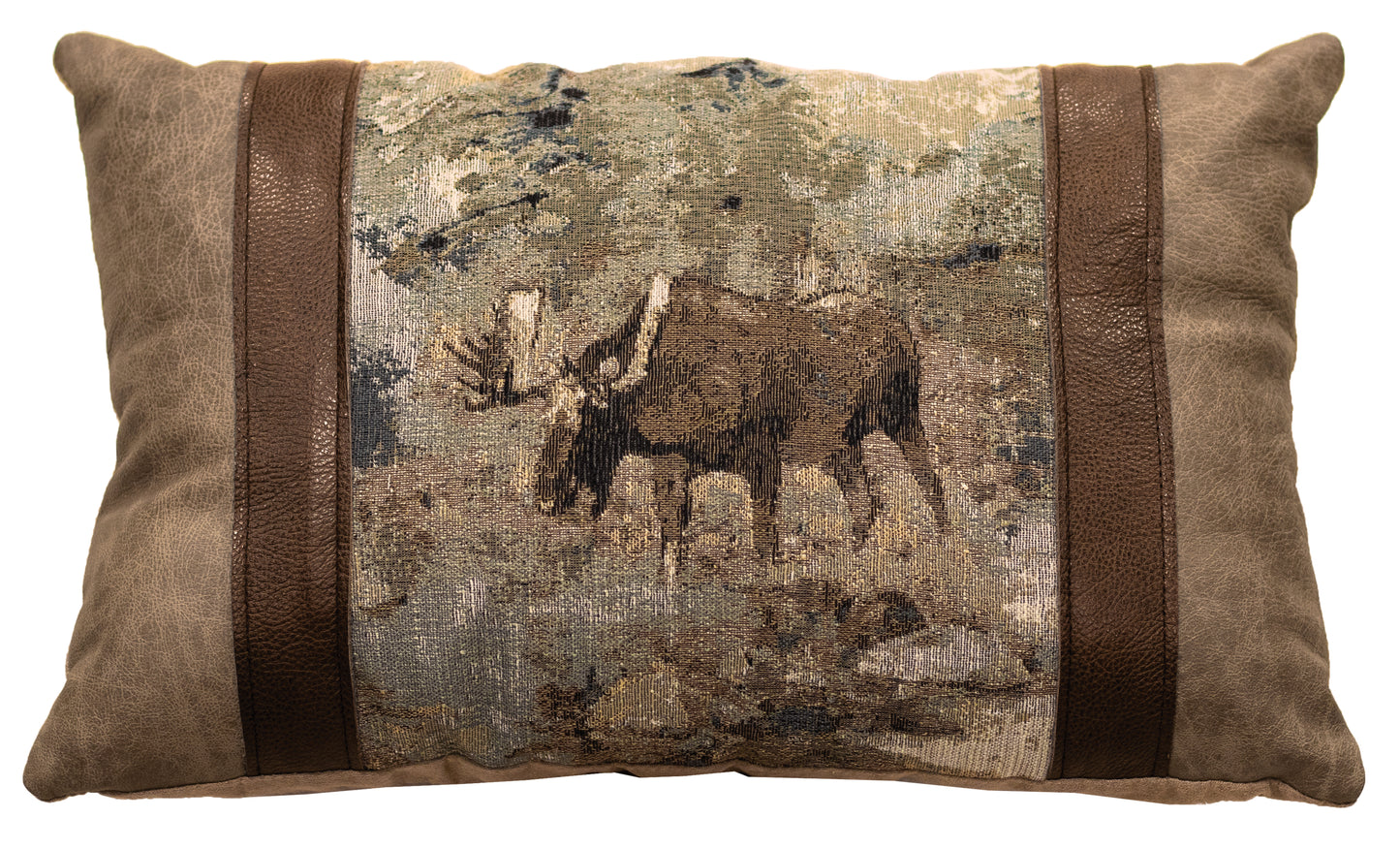 Coussin en cuir d'élan Daybreak (12"x18")