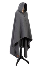 Jeté à capuche gris uni