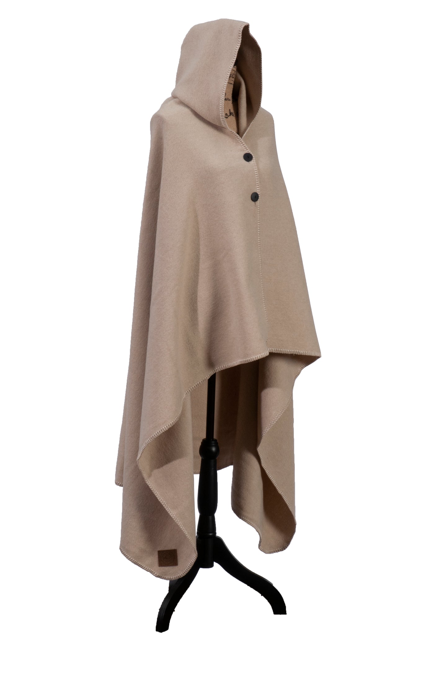 Couverture à capuche crème unie