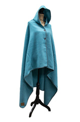 Couverture à capuche turquoise unie