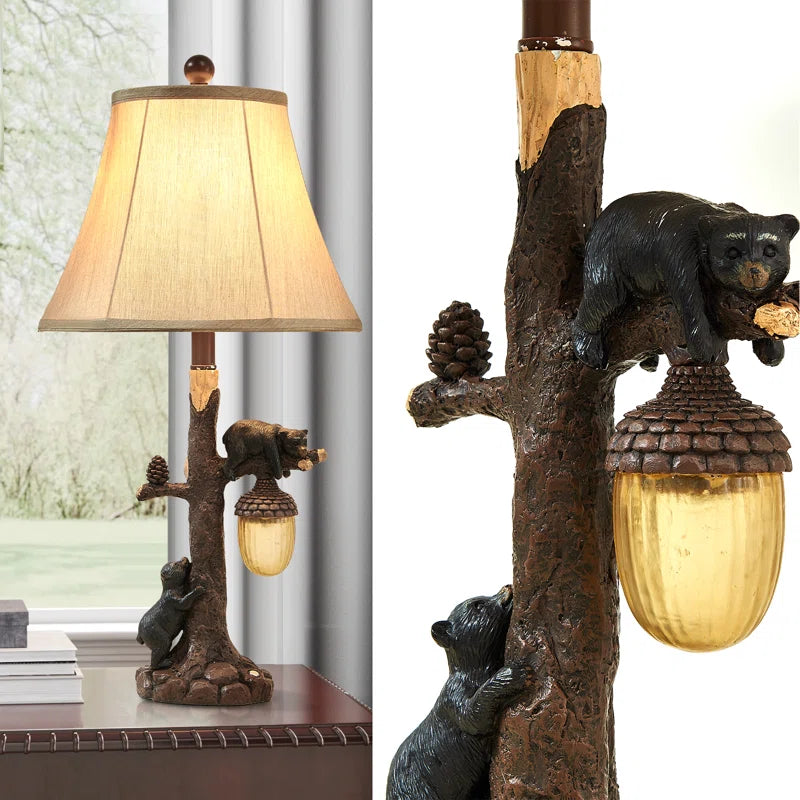 26" Black Bear Lodge Table Lamp Set of Two