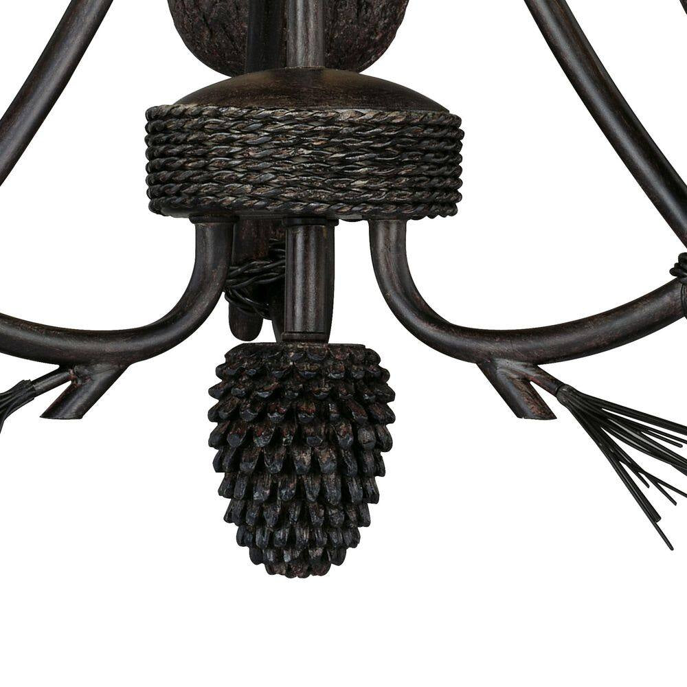 Sierra 3-Light Bronze Rustic Pinecone Mini Chandelier
