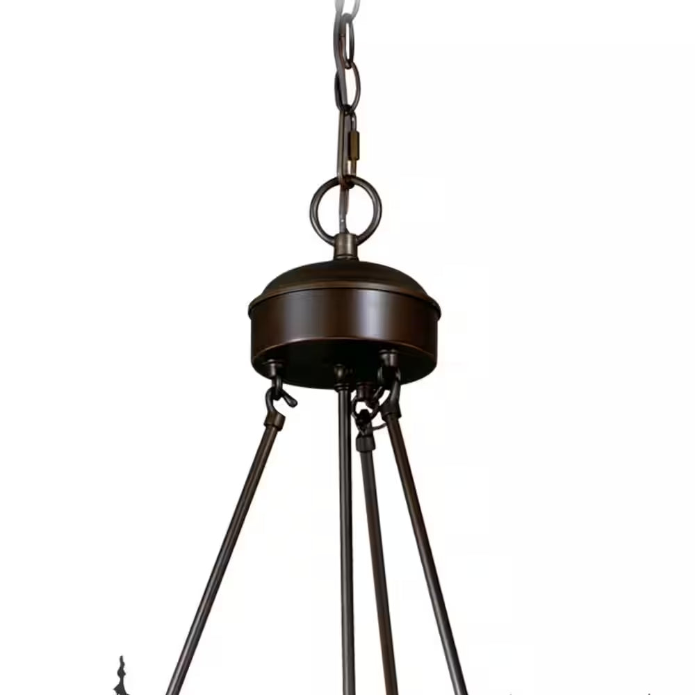 Bryce 9-Light Bronze Rustic Deer Chandelier