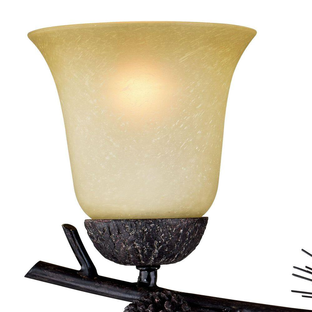 Sierra 24 In. W 3-Light Bronze Rustic Pinecone Bathroom Vanity Light Fixture