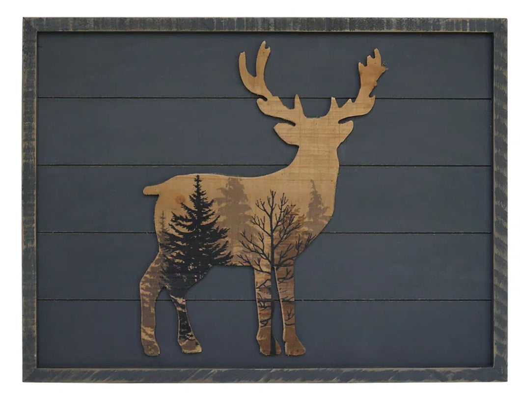 Forest Deer Wood Wall Decor