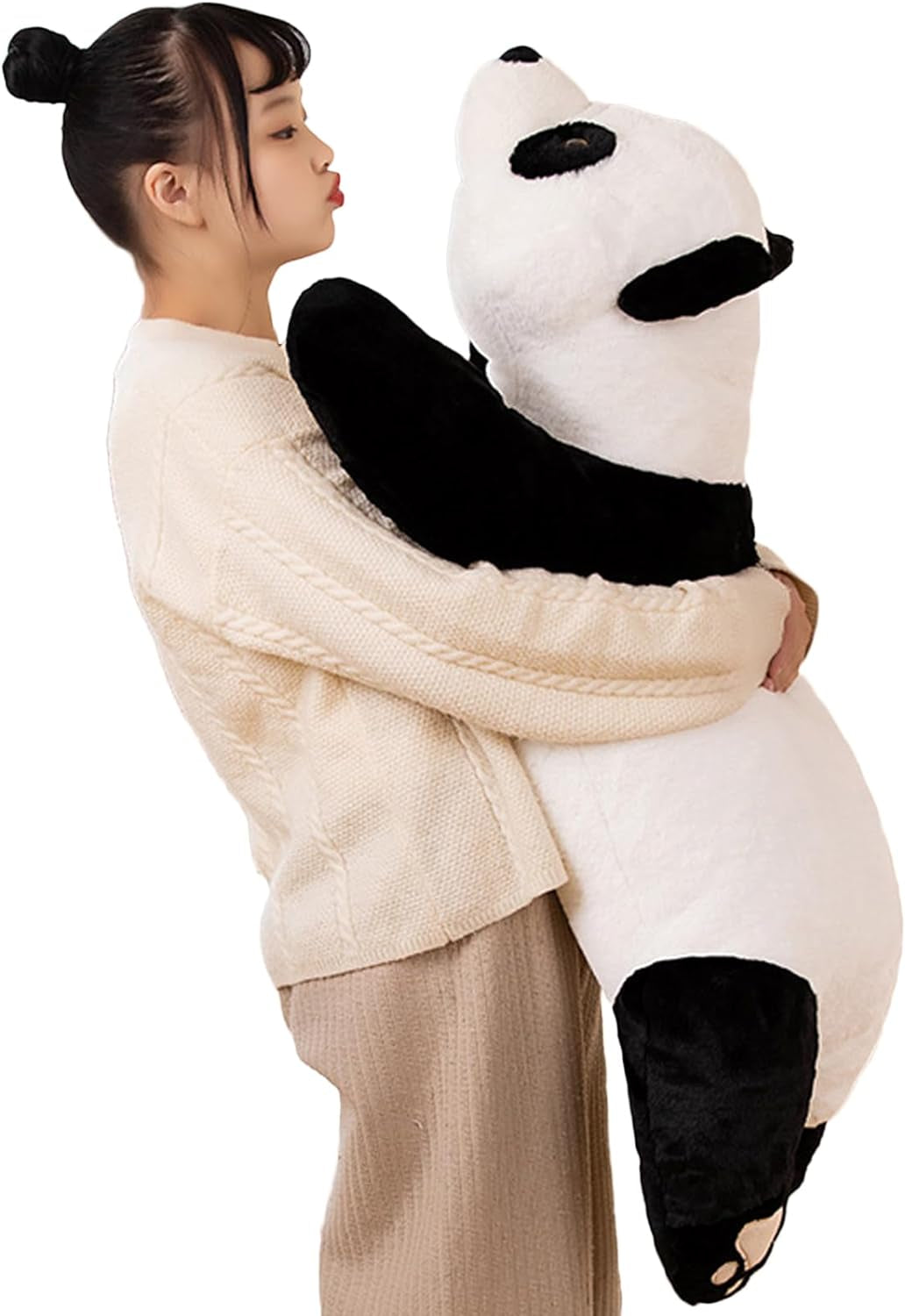 Weighted Stuffed Animals, 29.5In 6.2Lbs Weighted Bear Stuffed Animal Toy Cute Black Bear Plush Pillow for Adults Boys Girls