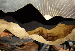 Golden Horizon Mountain Canvas