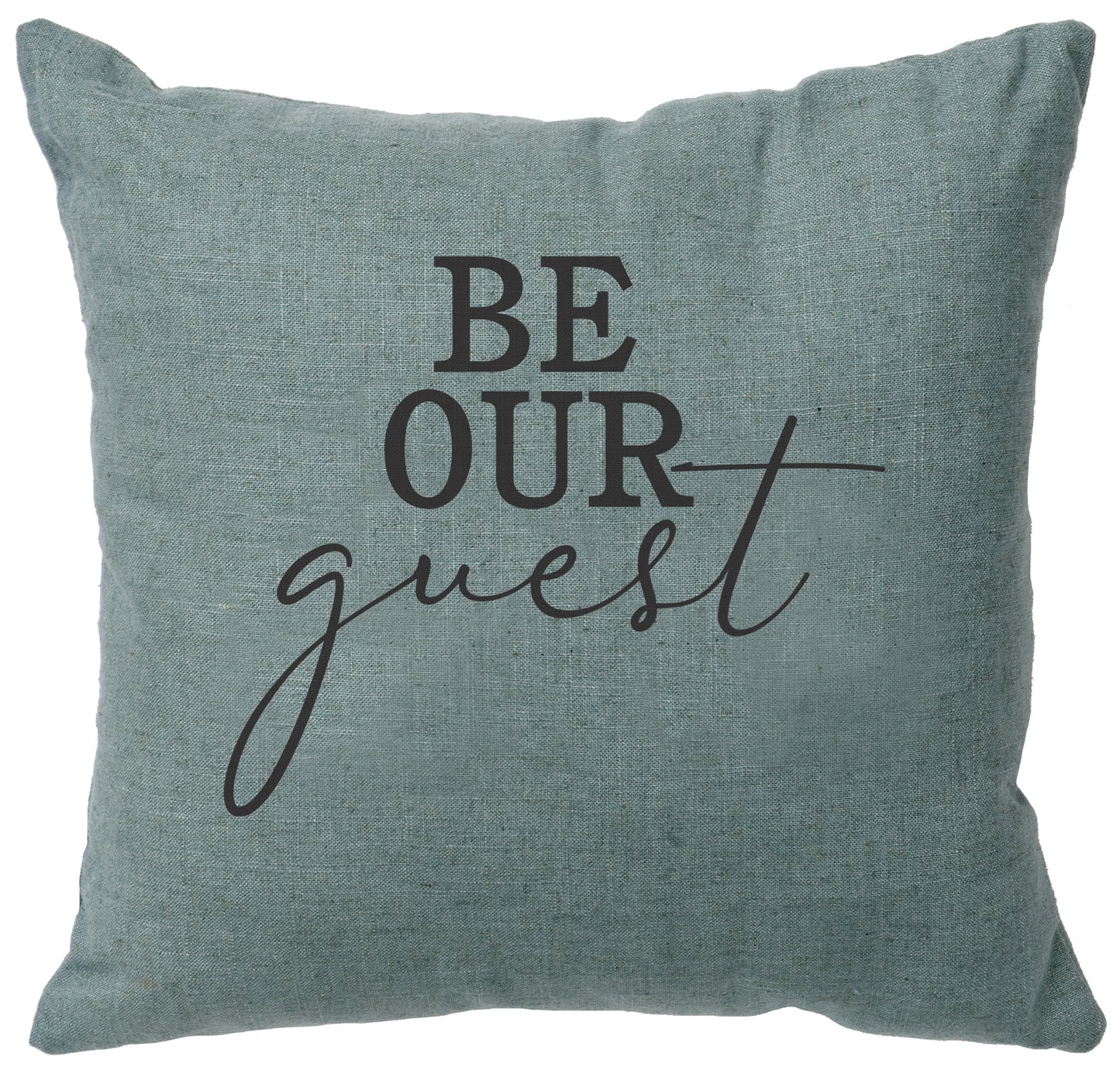 "Be Our Guest" Image Pillow - Linen Ocean